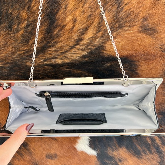 Vintage Calvin Klein Black Snakeskin Clutch - Picture 3 of 3